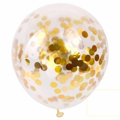 Воздушные шары с конфетти (Золотой цвет, 30см)